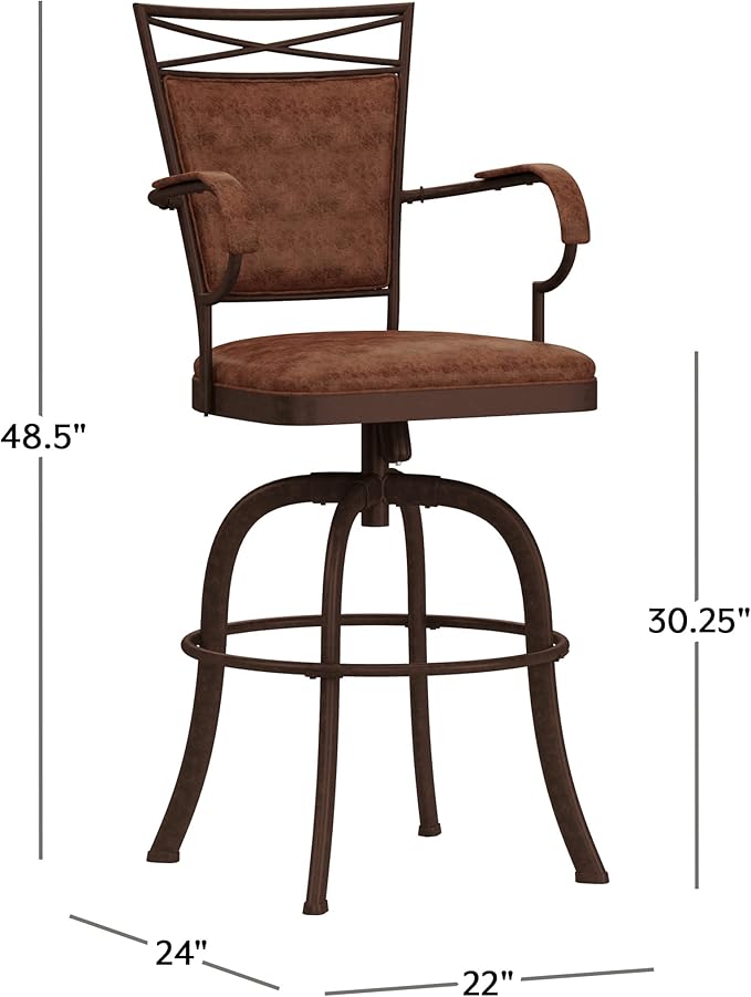 Hillsdale Bridgetown Swivel Tilt Barstool, Aged Bronze Finish