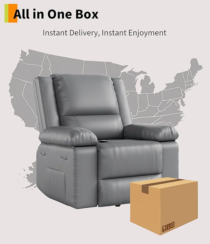 GarveeHome Oversized Wide Power Lift Recliner Chair - Heat and Massage, Adjustable Back and Legs, PU Leather Electric Lift Chair Designed for The Elderly and People with Mobility impaired