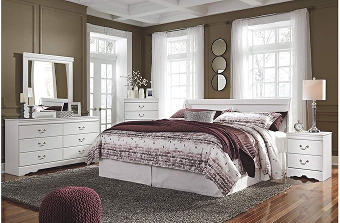 Signature Design by Ashley Anarasia Modern Glam Children's 6 Drawer Dresser, White