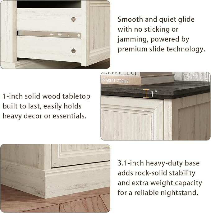 CARPETNAL Farmhouse 8 Drawer Dresser for Bedroom, 55" Wide Modern White Dresser TV Stand with Large Drawers & Bar Handles, Rustic Wood Chest of Drawers for Bedroom, Living Room, Hallway, Entryway.