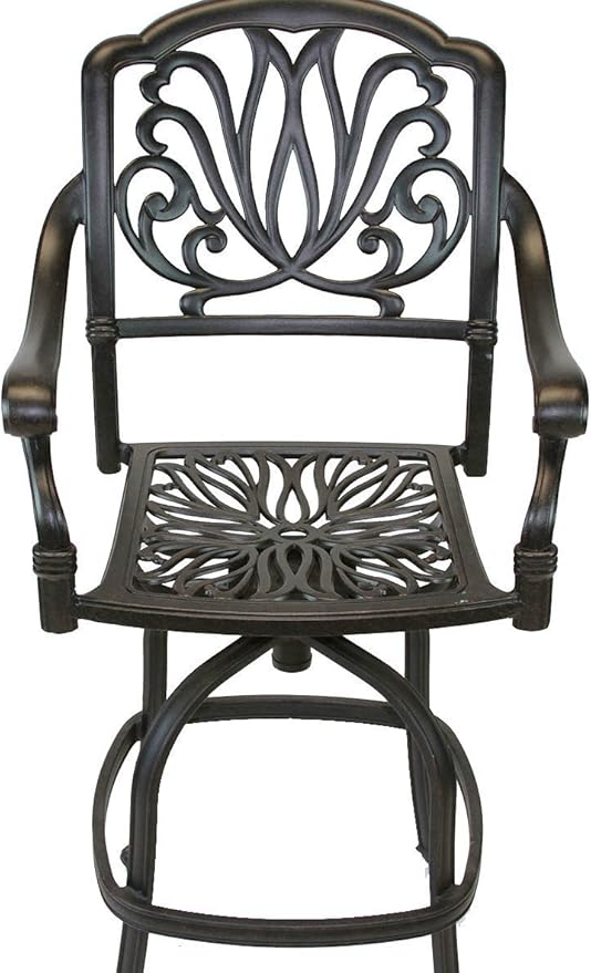 Elizabeth Cast Aluminum Powder Coated 5pc Party Bar Set with Party Bar Table - Antique Bronze
