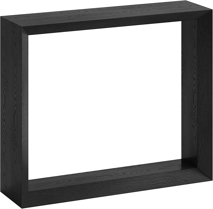 Henn&Hart 36'' Wooden Rectangular Console Table Entryway Table, Sofa Table for Entryway, Living Room, Couch, Hallway, or Office, Black Grain