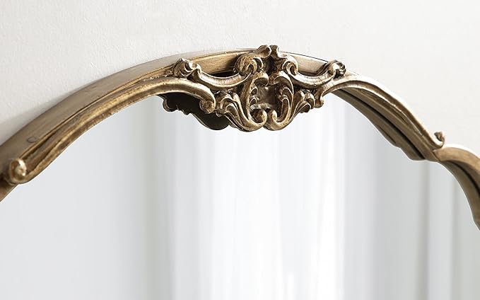 Kate and Laurel Novella Glam Ornate Mirror; 18x30; Gold; Traditional Baroque Inspired Wall Decor