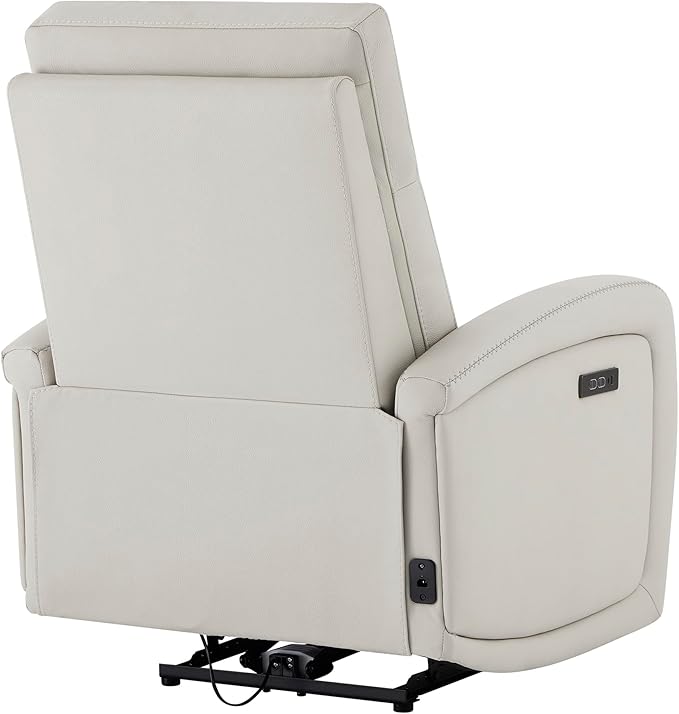 Watson & Whitely Power Recliner Chairs for Adults, Zero Wall Recliners W Power Headrest Type-C Charger, Small Faux Leather RV Recliners Home Theater Seating for Living Room, Cream