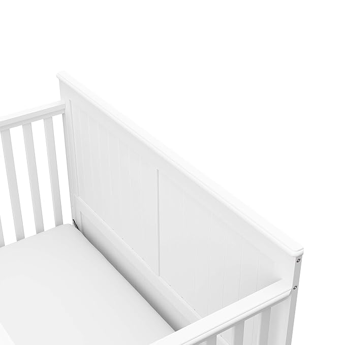 Graco Hadley 5-in-1 Convertible Crib with Drawer (White) – GREENGUARD Gold Certified, Crib with Drawer Combo, Full-Size Nursery Storage Drawer, Converts to Toddler Bed, Daybed