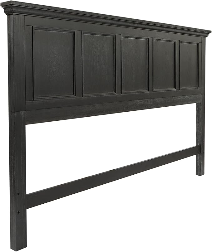 Office Star Products OSP Home Furnishings Farmhouse Basics King Headboard Only, Rustic Black Finish
