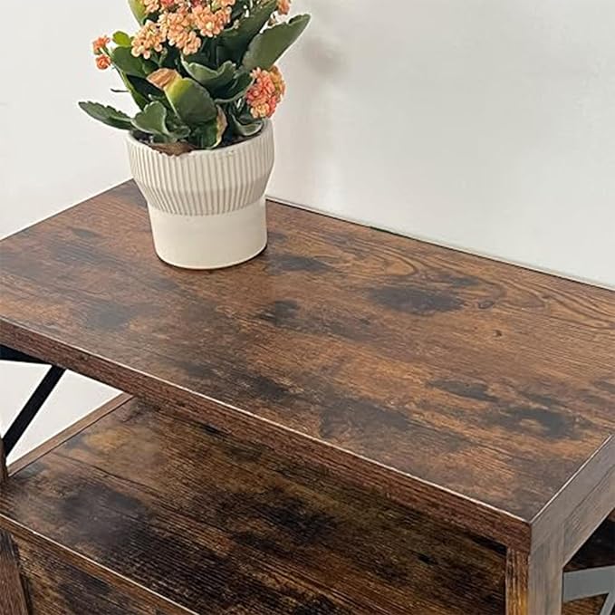 Rustic Brown Farmhouse Storage Cabinet with Barn Doors and Shelves, Freestanding Kitchen Pantry Storage Cabinet, Coffee Bar Station, Hutch Cupboard for Kitchen, Dining Room, Livingroom