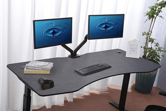 ApexDesk Elite Pro Series 60" x 27" Electric Height Adjustable Stand up Desk, Sit Stand Home Office Desk, Computer Desk - Curved Black