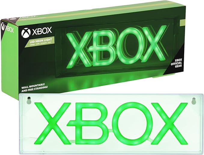 Paladone Xbox LED Neon Light, Free Standing or Wall Mountable Gaming Desk Accessories, Game Room Decor & Gift for Gamers, 11.7" Wide