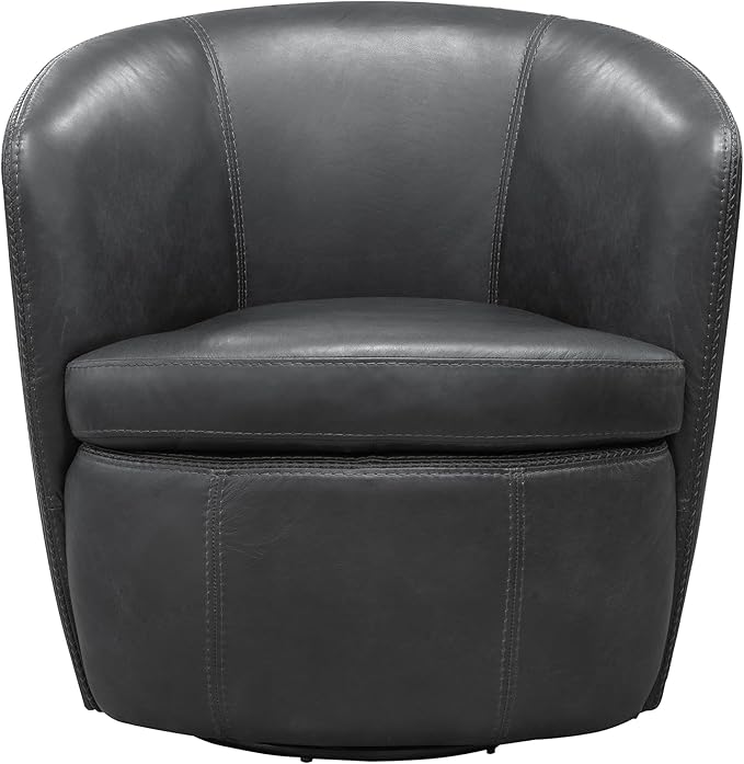 Parker Living Barolo - Vintage Slate 100% Italian Leather Swivel Club Chair