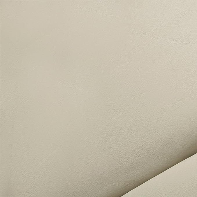 MCombo Power Lift Recliner Chair Sofa with Massage and Heat, Adjustable Headrest for Elderly People, Solid Wood Armrest, USB Ports, Side Pockets, Faux Leather 7917 (Cream White, Medium)