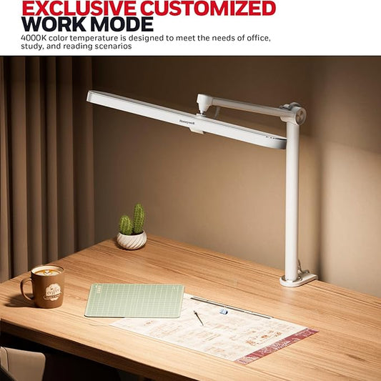 Honeywell LED Desk Lamp with Clamp - 05B02 Upgraded Touch Control Sunturalux Natural Light Clip On Desk Light 4000K 1300LM Dimmable Eye Caring Table Lamp Full Metal Desk Lamps for Home Office