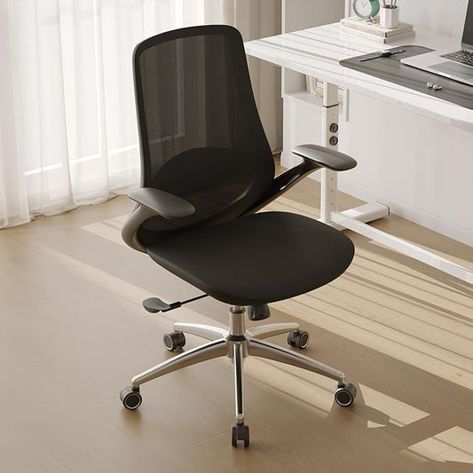 Ergonomic Mesh Office Chair, 330LBS Executive Desk Chair with Lumbar Support, 2D Armrests, Comfy Swivel Computer Task Chairs for Long Hours (Black)