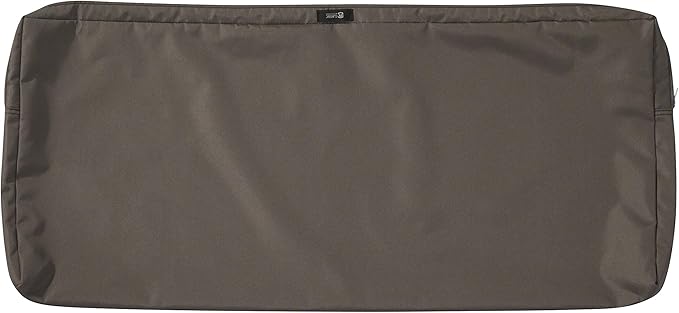 Classic Accessories Ravenna Water-Resistant 48 x 18 x 3 Inch Outdoor Bench/Settee Cushion, Patio Furniture Swing Cushion, Dark Taupe, Patio Loveseat Cushion