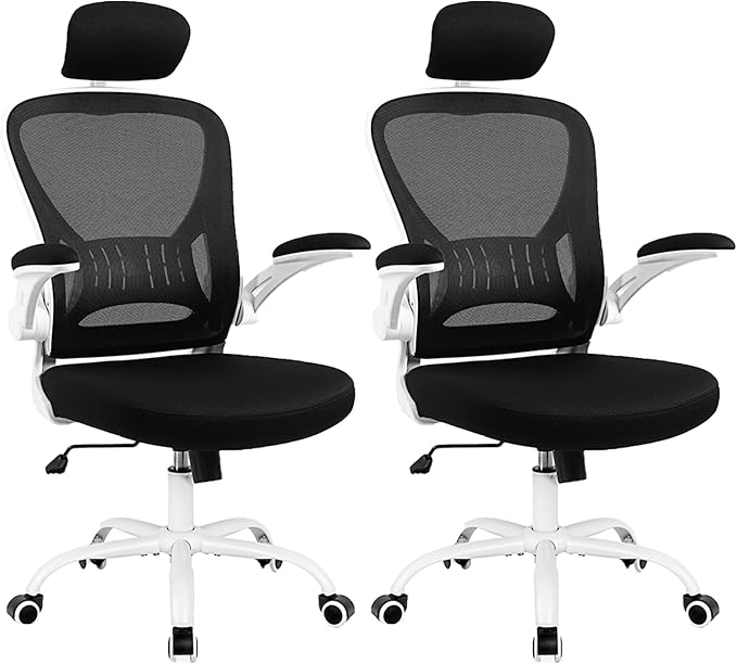 2 Pack Office Chair Ergonomic Desk Chair Comfort Adjustable Height with Wheels,Lumbar Support Mesh Swivel Computer Home Office Chair,Conference Room Chairs