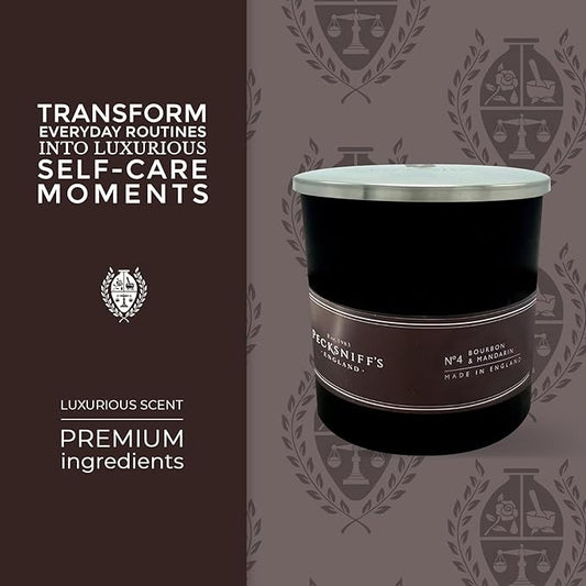 Pecksniffs Black Bourbon & Mandarin Scented Candle | 1 Wick, 184g/6.49oz