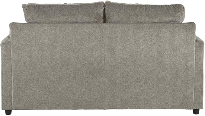 Signature Design by Ashley Soletren Contemporary Chenille Loveseat with 2 Accent Pillows, Gray