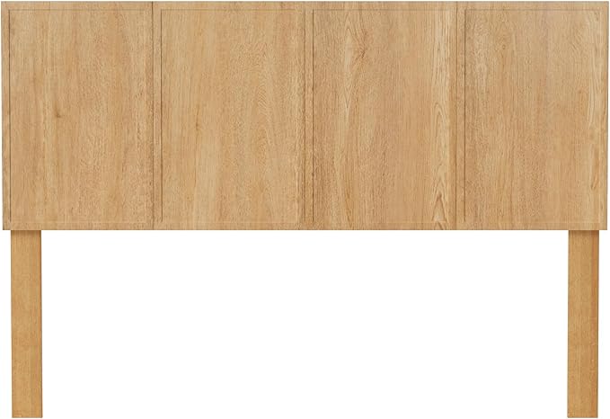 62.4" Wide Headboard Only, Queen Size Wooden Headboard Modern Farmhouse Wall Mount Headboard for Bedroom, Natural Oak