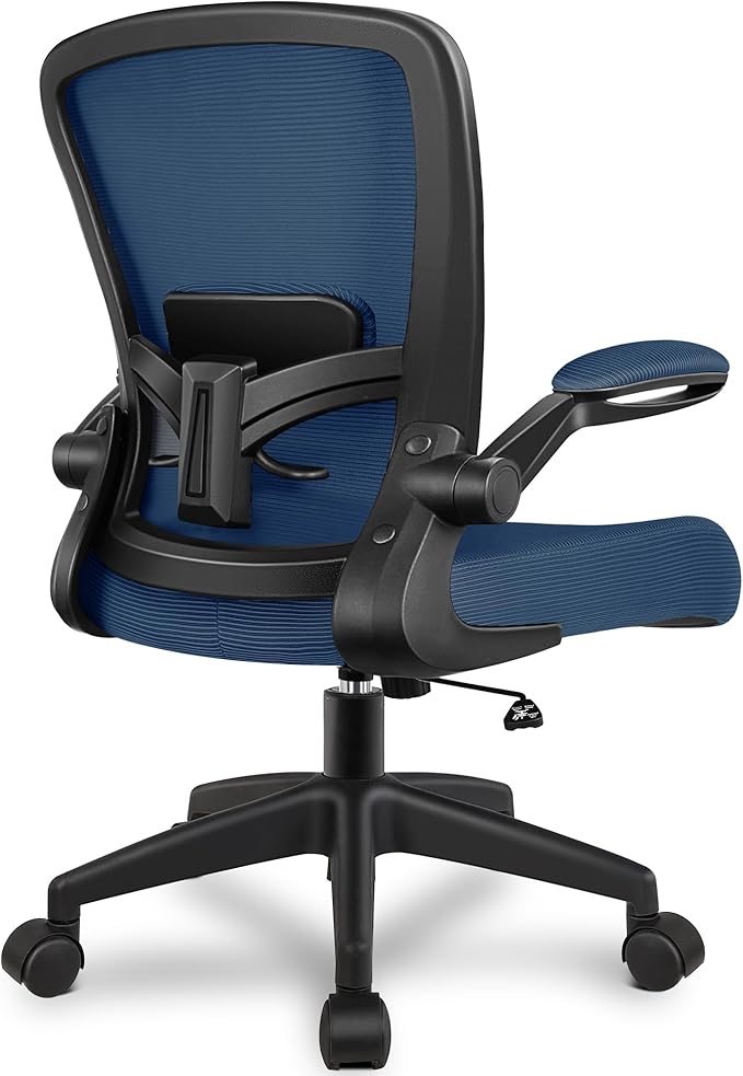 FelixKing Office Chair, Ergonomic Desk Chair Breathable Mesh Chairs Adjustable High Back Lumbar Support Flip-up Armrests, Executive Rolling Swivel Comfy Computer Chairs Home Office Navy