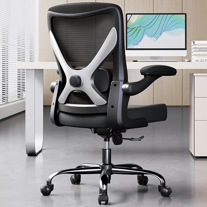 Ergonomic Office Chair - X-Shaped Computer Desk Chairs Comfy, Mesh High-Back Gaming Chair with Adjustable Lumbar Support, Executive Task Chair for Adults, Comfortable for Long Hours