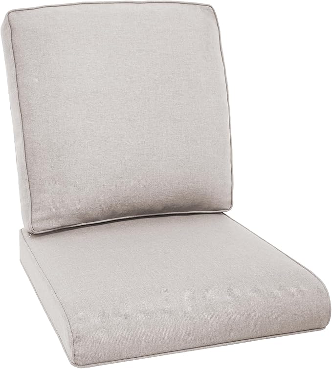 Outdoor Chair Cushions for Patio Furniture - 1 Pack Outside Durable Thick Replacement Cushion 22x24 with Zipper Cover for Wicker Glider Rocking Chairs Loveseat Couch – Beige/Regular
