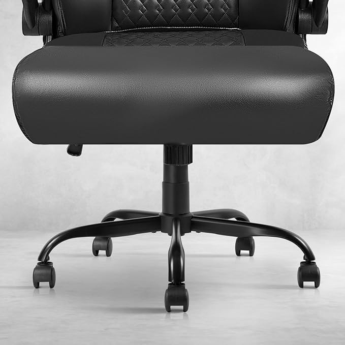 VITESSE Executive Office Chair,Heavy Duty Chair with Flip up Armrest,Ergonomic High Back Computer Gaming Chairs Home Office 400lbs, Big and Tall Office Chair with Lumbar Support(Black)