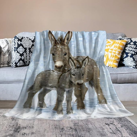 Donkey Gifts for Girls & Women - Soft, Warm & Cozy Fleece Throw Blanket for Kids & Adults - 40"x50"