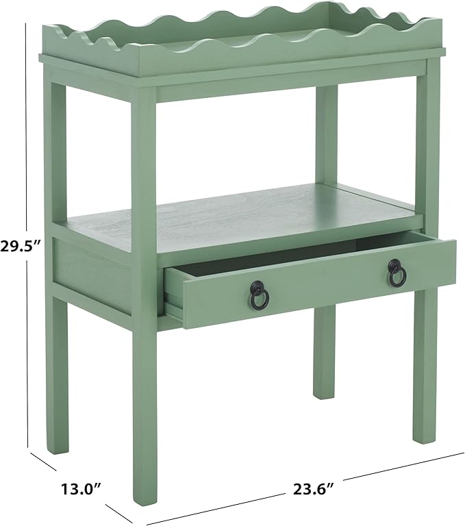 SAFAVIEH Home Collection Darlyn Sage Green 1-Drawer Rectangle Accent Table