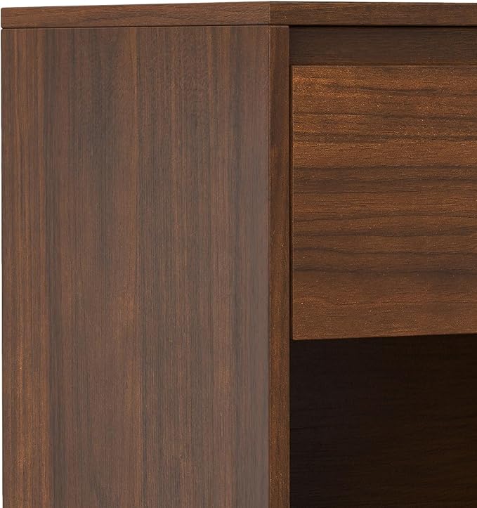 SIMPLIHOME Hunter 20 inch Wide Industrial Modern Nightstand in Walnut for the Living Room and Bedroom