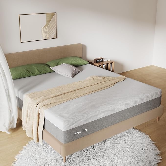 Novilla 10 inch Memory Foam Mattress King, Mattressess King Size in a Box with Gel Foam for Comfortable Sleep & Pain Relief & Body Support, CertiPUR-US Certified