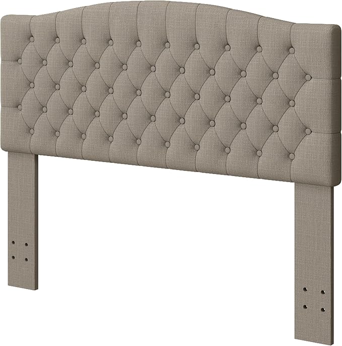 Linen Upholstered Headboard Queen/Full Size Latest Model Wall Mount, Bed Frame Mount, Featuring High-Density Sponge Padding, Luxury Texture Easy Assembly Comfort and Style-Linen