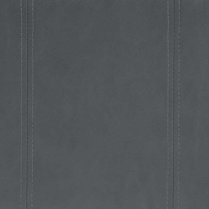 SIMPLIHOME Amelia 33 inch Wide Transitional Rectangle Storage Ottoman Bench in Stone Grey Vegan Faux Leather, Assembled, For the Living Room, Entryway and Family Room