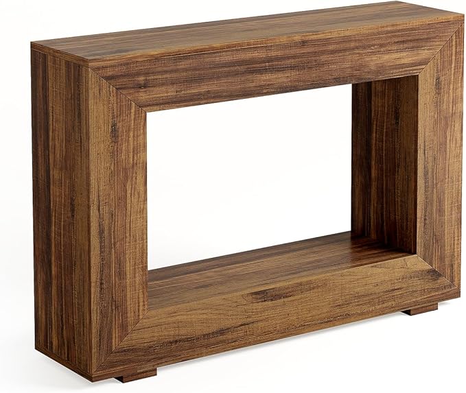 LITTLE TREE 47 Inches Console Table, Sofa Table with Storage, Modern Entryway Table for Hallway, Narrow Long Sofa Entryway Table for Living Room, Brown