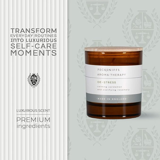 Pecksniff's Amber De-Stress Aroma Therapy Candle | 1 Wick, 184g/6.49oz