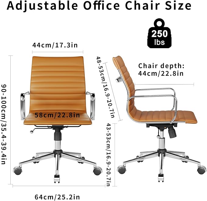 Chair, Desk Computer Chair ,with Armrests ,Ergonomic Office Chair for Home and Office, 17.32 x 22.83 x 35.43 inches, Multiple Colors (Terracotta)