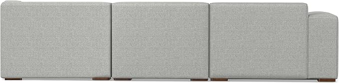SIMPLIHOME Rex Right Corner Sectional Modular Sofa and Ottoman Set in 100% Recycled Polyester Tightly Woven Performance Fabric, Pale Grey, 116-inch-wide L-Shaped Sofa and 34-inch-Wide Ottoman