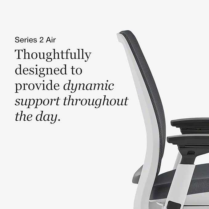 Steelcase Series 2 Office Chair - Ergonomic Work Chair with Wheels for Hard Flooring - with Back Support, Weight-Activated Adjustment & Arm Support - Adjustable Rolling Chairs for Desk - Graphite