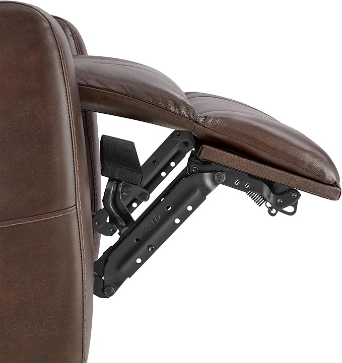 Watson & Whitely Genuine Leather Power Recliner Chairs for Adults, Lay Flat Recliner with Power Headrest, USB Ports and Cup Holders, Electric Reclining Sofa for Living Room, Bedroom, Dark Brown