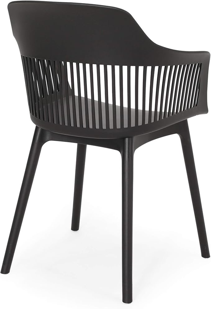 Christopher Knight Home Polypropylene Ladonna Outdoor Dining Chair (Set of 2), Black