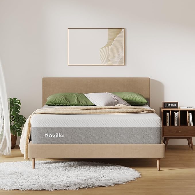 Novilla 10 Inch Gel Queen Memory Foam Mattress, Mattress Queen Size in a Box for Cool Night Sleep & Pressure Relieving & Body Support, CertiPUR US Certified