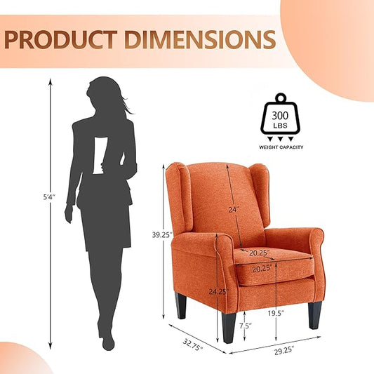Accent Chair Set of 2, Modern Living Room Chairs with Wingback, Comfy Upholstered High Back Single Sofa for Bedroom, Mid-Century Reading Armchair Sillas para Sala