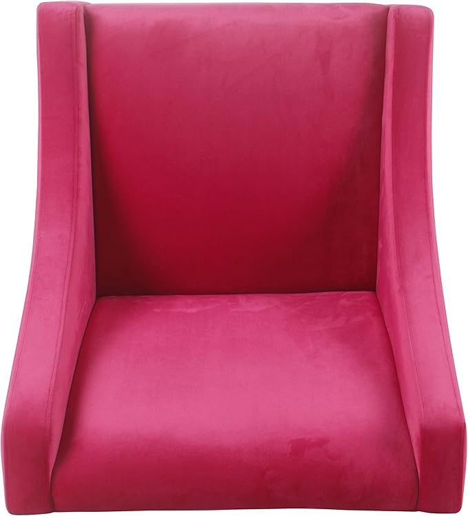 Homepop Home Decor | Upholstered Classic Swoop Arm Accent Chair | Accent Chairs for Living Room & Bedroom | Decorative Home Furniture, Pink