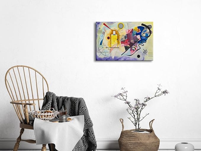 Wieco Art Canvas Prints Yellow-Red-Blue, 1925 by Wassily Kandinsky Classic Art Reproductions Canvas Wall Art for Home Decoration