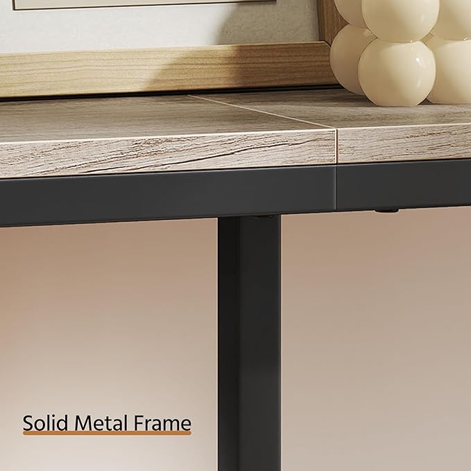 Yaheetech Narrow Console Table with Sturdy Metal Frame, 63 Inch Extra Long Entryway Sofa Table for Behind Couch, Hallway, Living Room, Gray