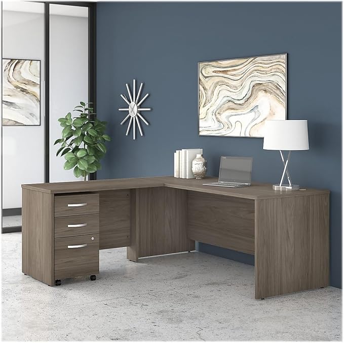 Bush Business Furniture Studio C 60W x 30D Office Desk in Modern Hickory