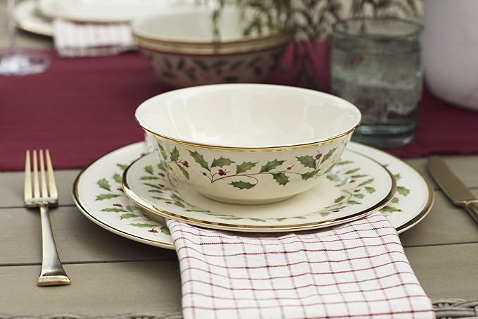 Lenox 897082 Holiday Dinnerware Place Setting Bowls, Set of 4, Christmas