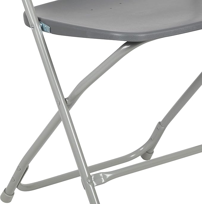 Flash Furniture Hercules Series Plastic Folding Chair - Grey - 650LB Weight Capacity Comfortable Event Chair - Lightweight Folding Chair