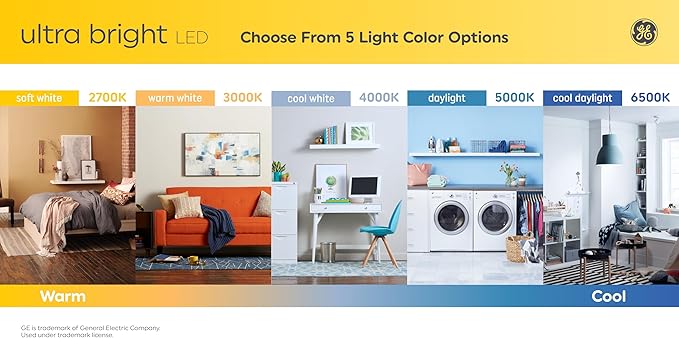 GE Ultra Bright LED Recessed Downlight Fixture, RS6 Indoor Floodlight, 6-Inch, Multiple Color Temperatures, 150 Watt Replacement (4 Pack)