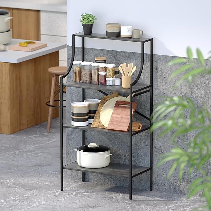 Console Table, entryway Table 4-Tier Sofa Table with Storage Shelves, Couch Table Behind Sofa, Standing Bakers Rack