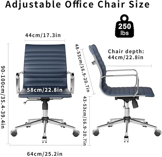 Chair, Desk Computer Chair ,with Armrests ,Ergonomic Office Chair for Home and Office, 17.32 x 22.83 x 35.43 inches, Multiple Colors (Navy)